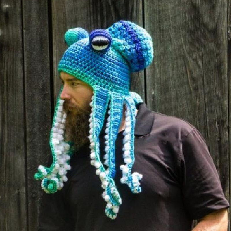 Gehaakte Octopus Hoed Unieke Zachte Gehaakte Mutsen Een Zeer Goede Verjaardag Kerstmis Gft Voor Halloween Kostuum Cosplay Nieuw