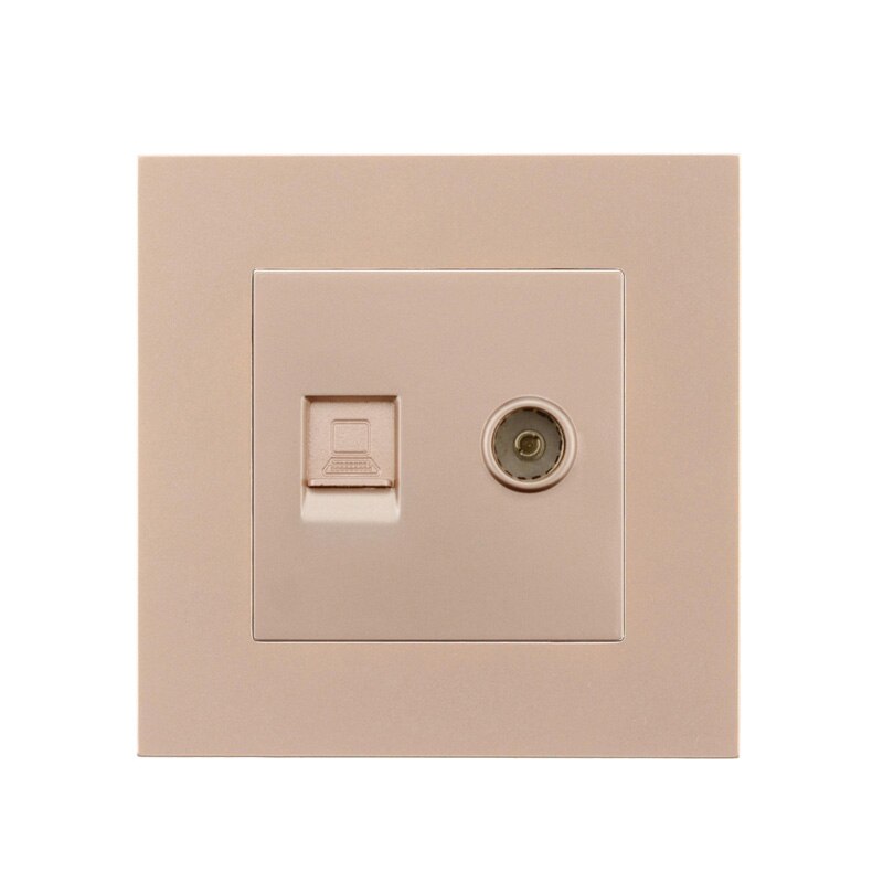 Atlectric 1 2 3 4 Gang ON/OFF EU FR Power Socket Button Power Switch 86 Type Dual Triple Quadruple Socket PC Panel With USB Port: Rj45 With TV