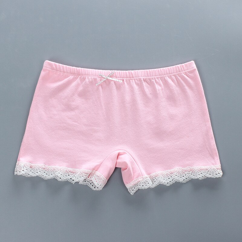 5 pz/lotto ragazze estate pizzo intimo pantaloncini di sicurezza cotone traspirante pantaloni corti adolescente abbigliamento per bambini: pink