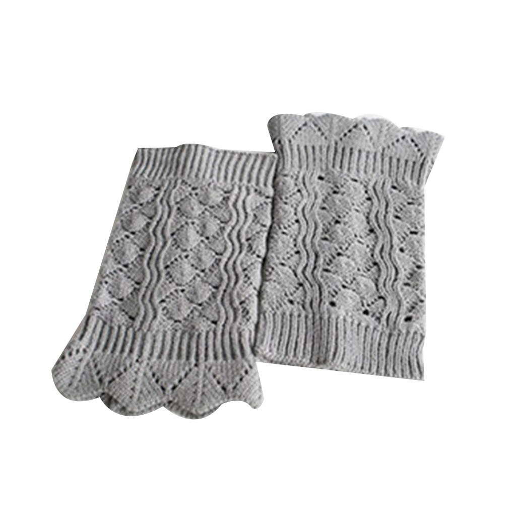 1 Pair Cute Soft Lace Women Girl Winter Leg Warmers Acrylon Crochet Hollow Knit Boot Socks Toppers Cuffs: NO.6
