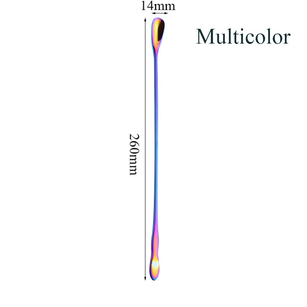 Cucchiaio da caffè colorato in acciaio inossidabile con manico lungo cucchiaio da caffè da cucina cucchiaio da tè utile utensili da cucina per la casa: 260mm multicolore