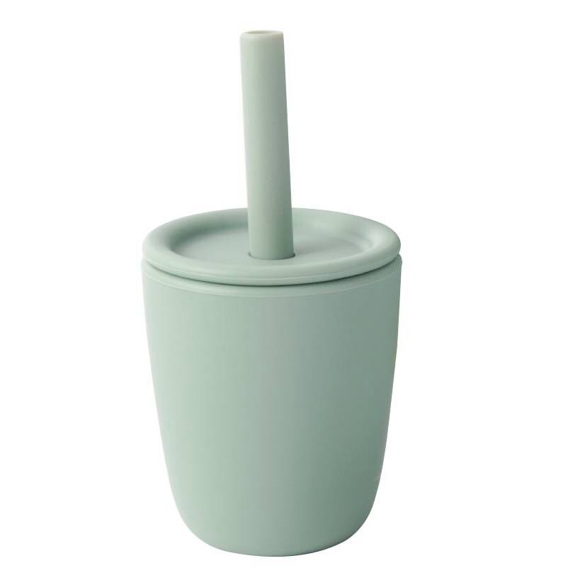 Tazza da acqua portatile in Silicone per bambini all'aperto BPA Free Baby Learning Drinkware Anti scottatura tazza antiscivolo Silicone alimentare: 007 sage