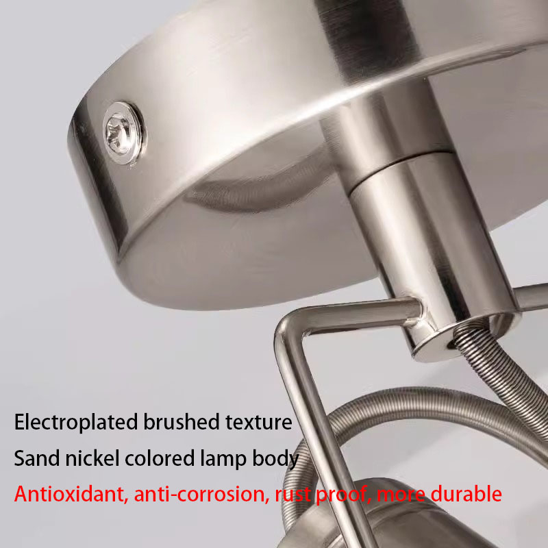 LED-Schienenleuchte Ich bin industriellen Stil, Schienenstrahler, Aluminium, gebürstetes Nickel, Farbe Deckenleuchte, ganzes komplettes einstellen, 3/4 Lichter, Wandwäsche