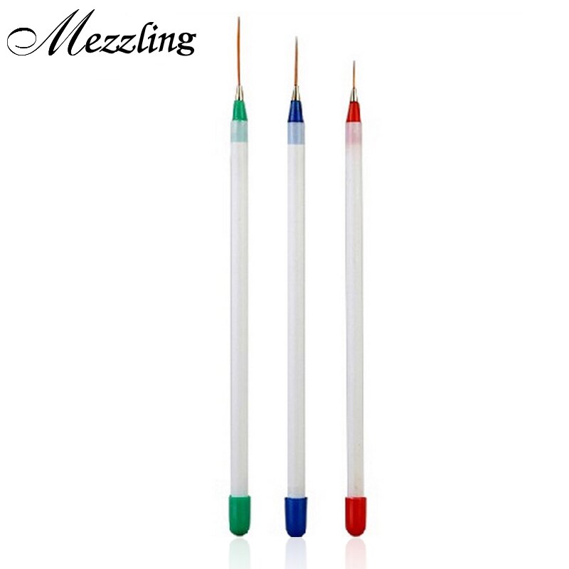 3 stks/set Nagellak Art Penselen Pen, Nail Art Stijlvolle Acryl Gel Tips Liner Schilderij Tekening Pen, manicure Nail Gereedschap