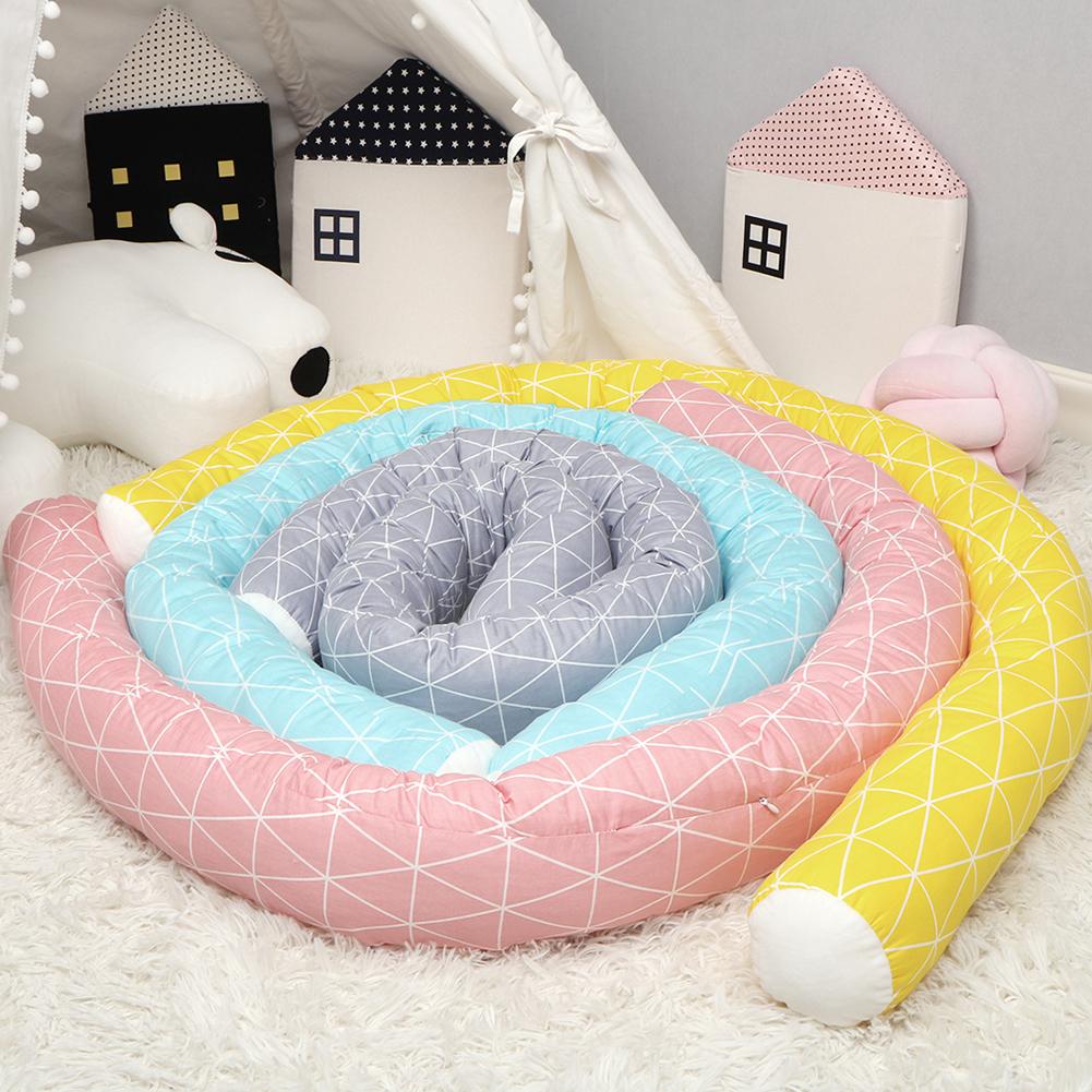 2M Lengte Pasgeboren Baby Bed Bumper Zachte Puur Katoen Doek Veilig Lange Kussen Wieg Bumper Hek Kids Bed babybedje Protector