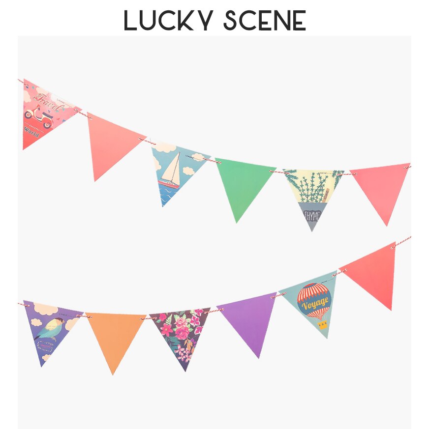 Paper Banner Flags Bunting Birthday Event Festival Party Celebration, Decorations S00451: Holiday