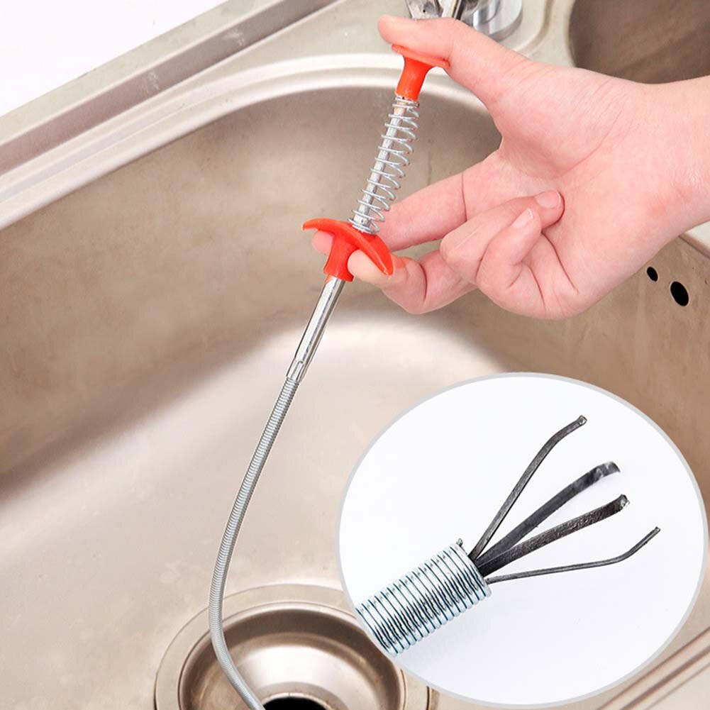 Spring Pipe Dredging Tools, Drain Snake, Drain Cleaner Sticks Clog Remover Cleaning Tools Household for Kitchen Sink