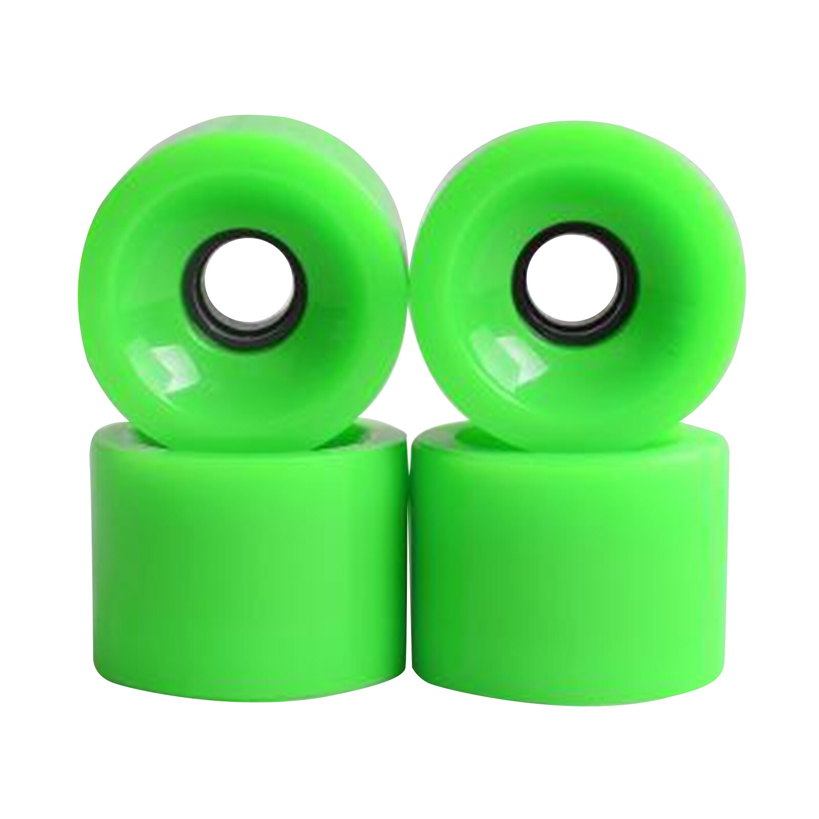 4pcs/Pack 70mm Longboard PU Wheel Replacement Skateboard 78A Hardness Wheels Cruising Wheel ABEC-9 Bearings Outer Cover: Grass Green