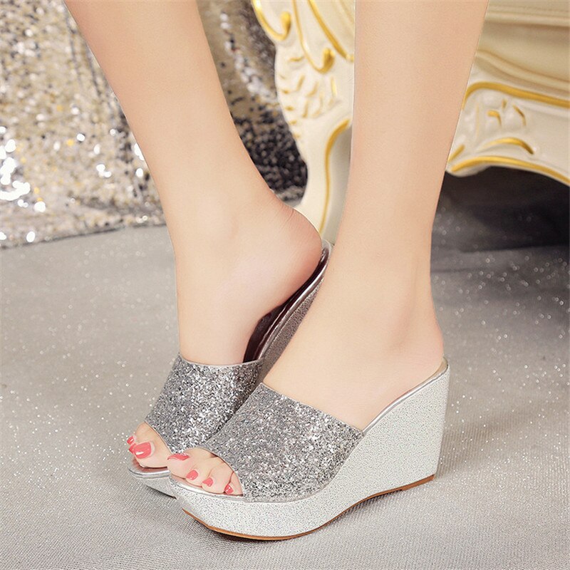Summer Ultra High Wedges Heel Sandals Open Toe Platform Elevator Women Sandals Shoes Plus Size Pumps
