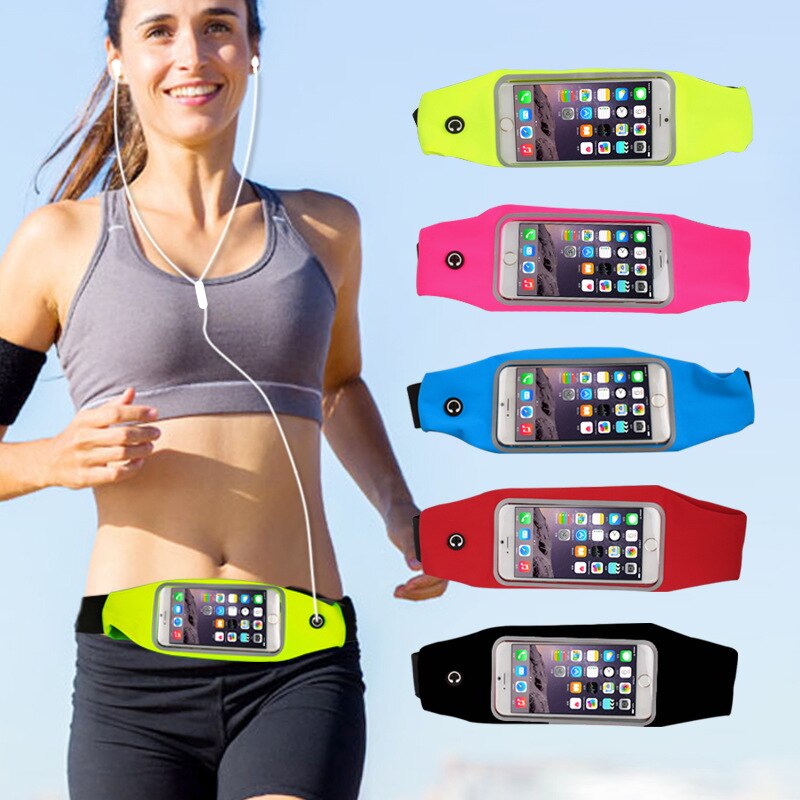 Waterproof Sweat Proof Sports Cell Phone Waist Pouch Universal Adjustable Waist Bag With Transparent Touch Control Window