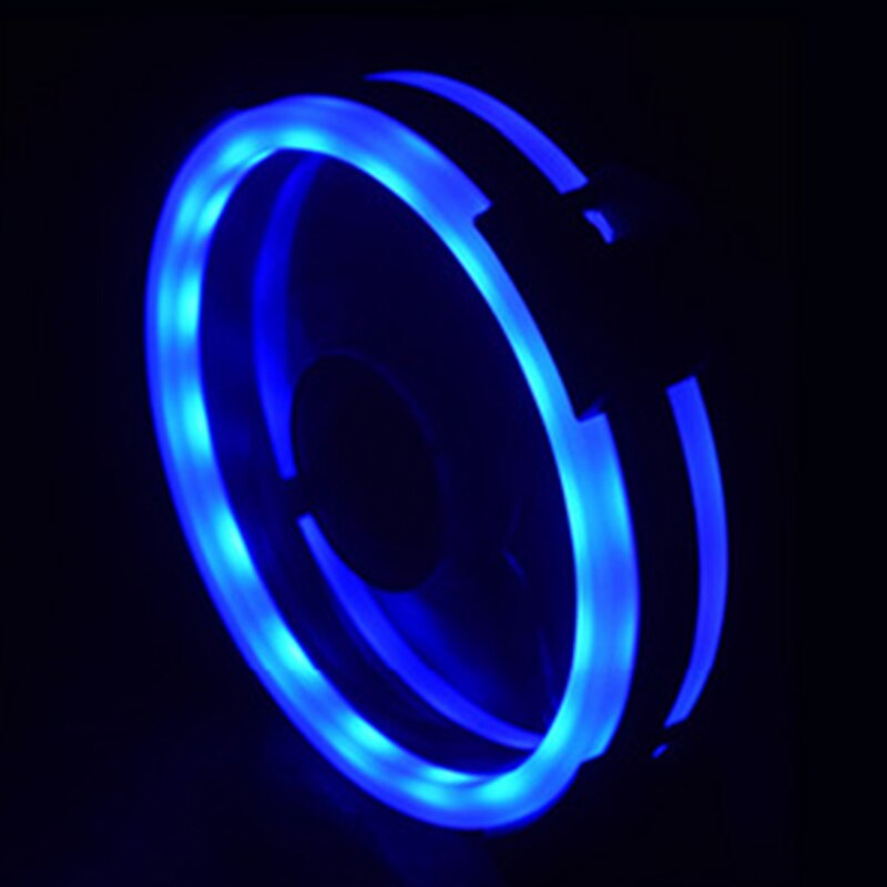 Ventilador de alimentación del ordenador de doble cara ventilador de ordenador ventiladores LED Aurora ventilador del chasis de luz LED rojo azul verde blanco ventiladores de refrigeración: Azul