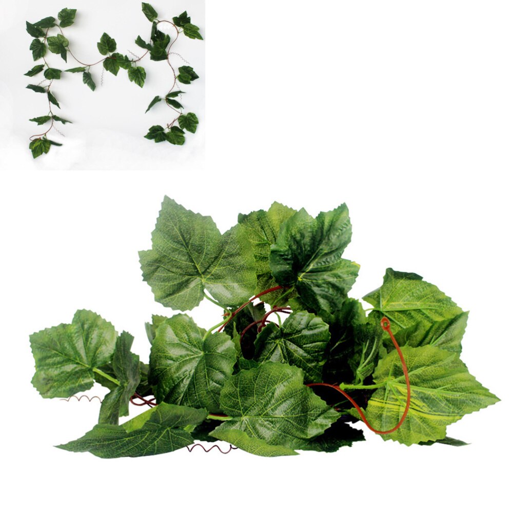 1PC de seguro simulado de hoja de vid de uva de mimbre para peces reptil tanque para decoración de tortugas