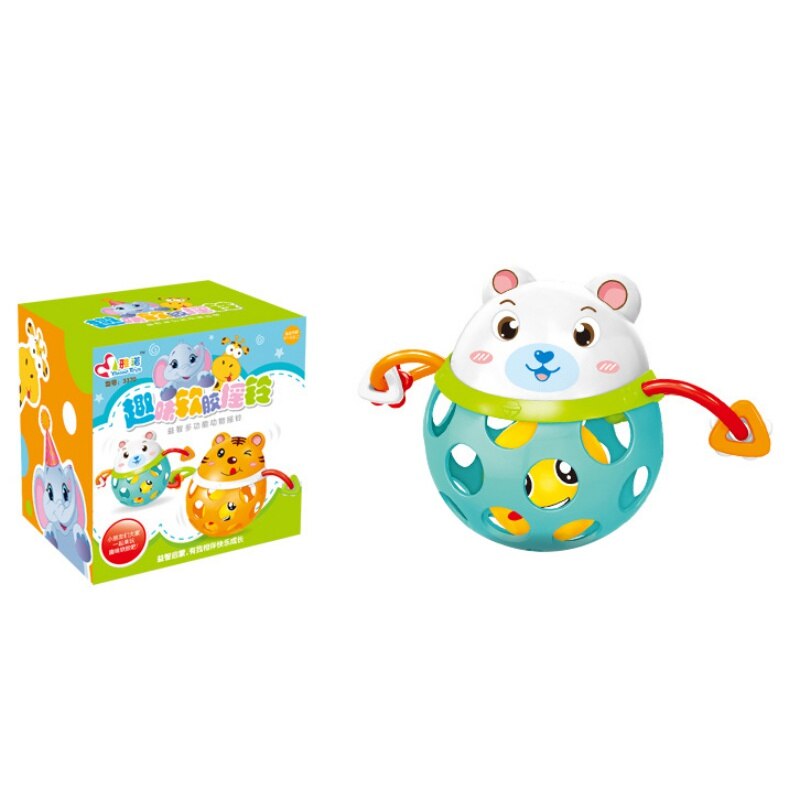 Neugeborene Baby Spielzeug Junge Mädchen Weichen Gummi Hohl Rassel Cartoon Tier Beißringe Ball Pädagogisches Spielzeug: 1