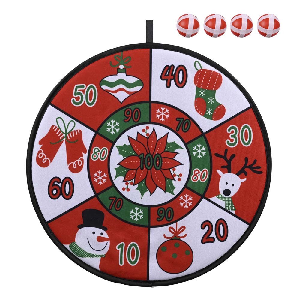 Kerst Dartbord Spel Met 4 Sticky Ballen Klassieke Gooien Speelgoed Indoor Outdoor Sport Accessoires Voor Kinderen Volwassenen: red