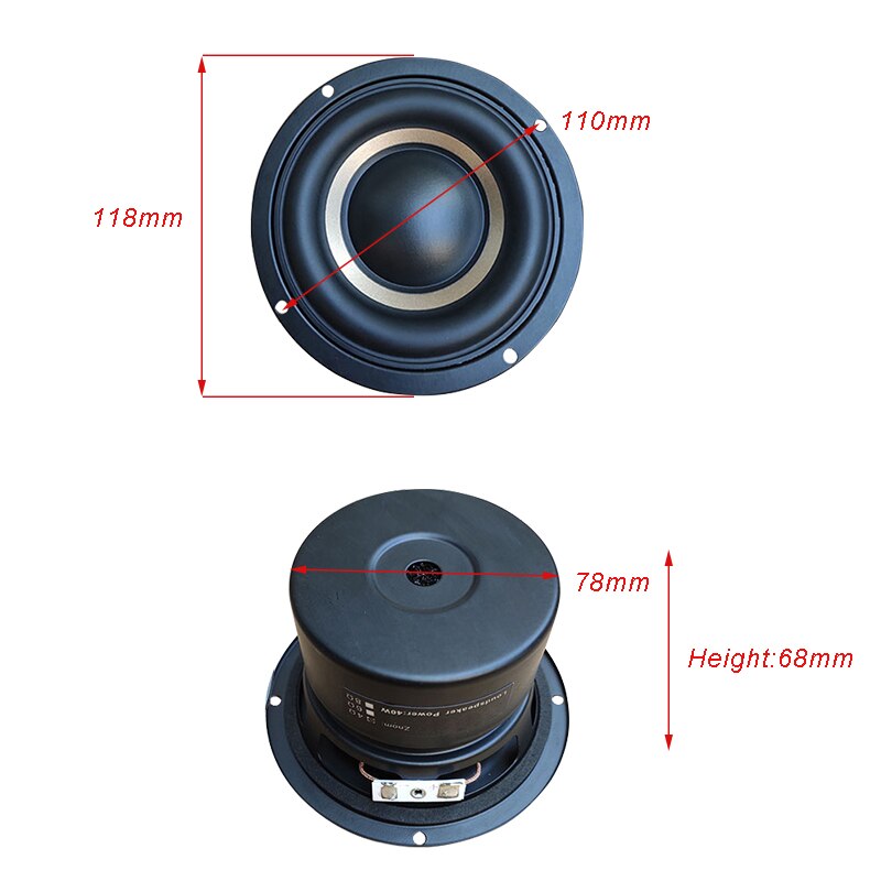Subwoofer 100W 4 Inch Bass Subwoofer 4Ohm 8Ohm 4 Laag Spreekspoel Bass Speaker Voor Auto Audio home Theater Diy