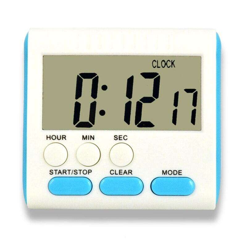 Multi-Function Electronic Timer Magnet Digital Timers Big LCD Display Count Up Countdown Timer for Break Time Cooking: -BL