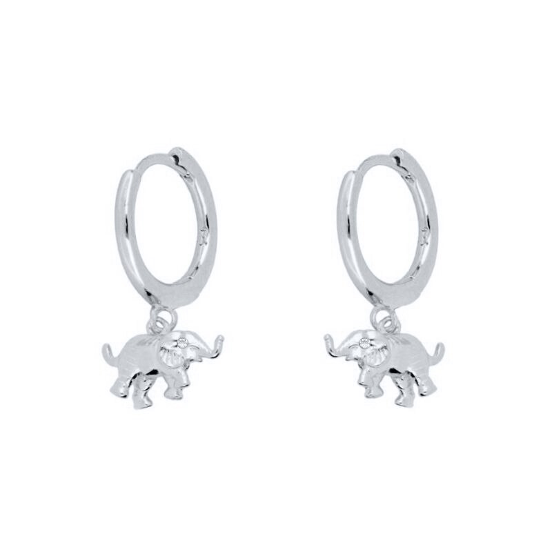 Roxi Mooie Animal Olifant Oorringen Voor Vrouwen Kids Verjaardag Bruiloft Sieraden Oorbellen 925 Sterling Zilver Oorbellen: silver