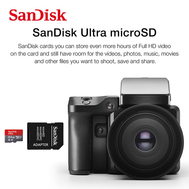 Sandisk Ultra microSD 16GB 32GB 64GB 128GB Class10 Memory Card Card SD/TF Flash Card + adapter + card reader Standard