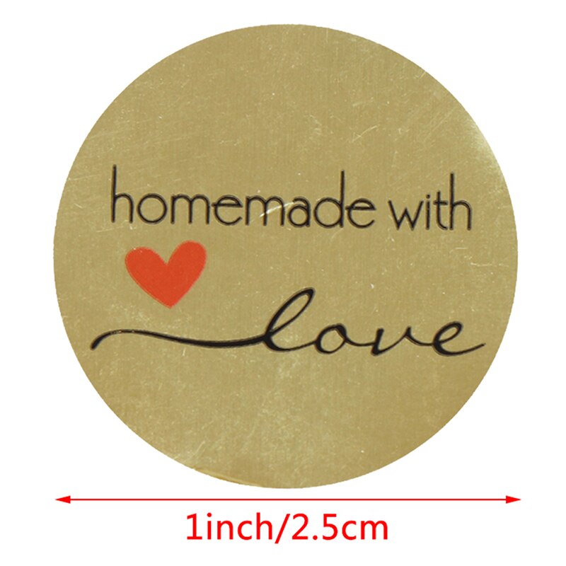 500pc Thank You For Supporting My Business Kraft Stickers With Gold Foil Round Labels Sticker For Shop Handmade Sticker 2.5cm