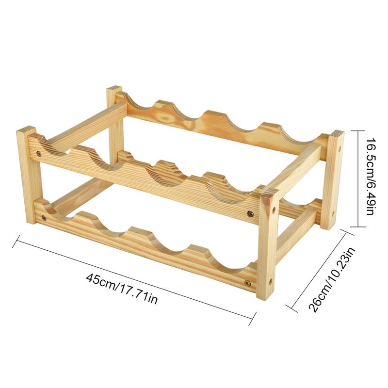 Træ husholdnings vinreol klassisk 8 flaske vinholder montering træ vinflaske opbevaringsreol bar display hylde drikkeholder