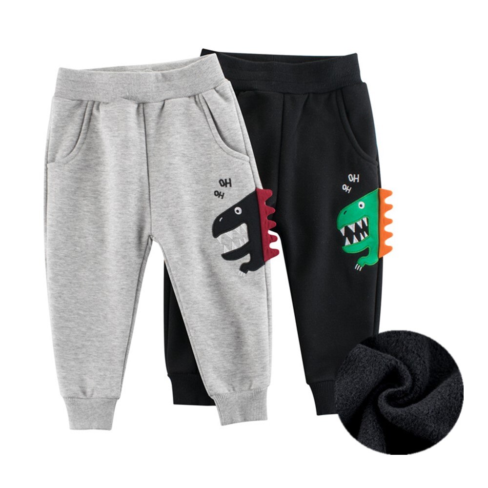2021 autunno inverno bambini pantaloni dinosauri cartone animato ispessimento pantaloni lunghi per bambini ragazzi ragazze Sport pantaloni Casual 1-9 anni