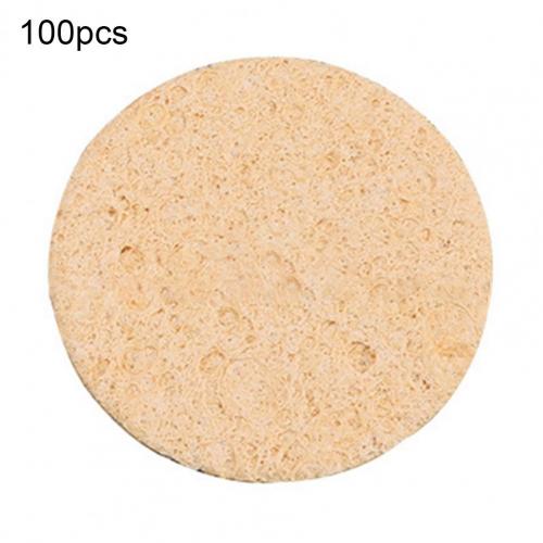 100Pcs Lassen Spons Hoge Temperatuur Weerstand Herbruikbare Soldeerbout Vervanging Reiniging Pad Voor Elektrische Soldeerbout: Round