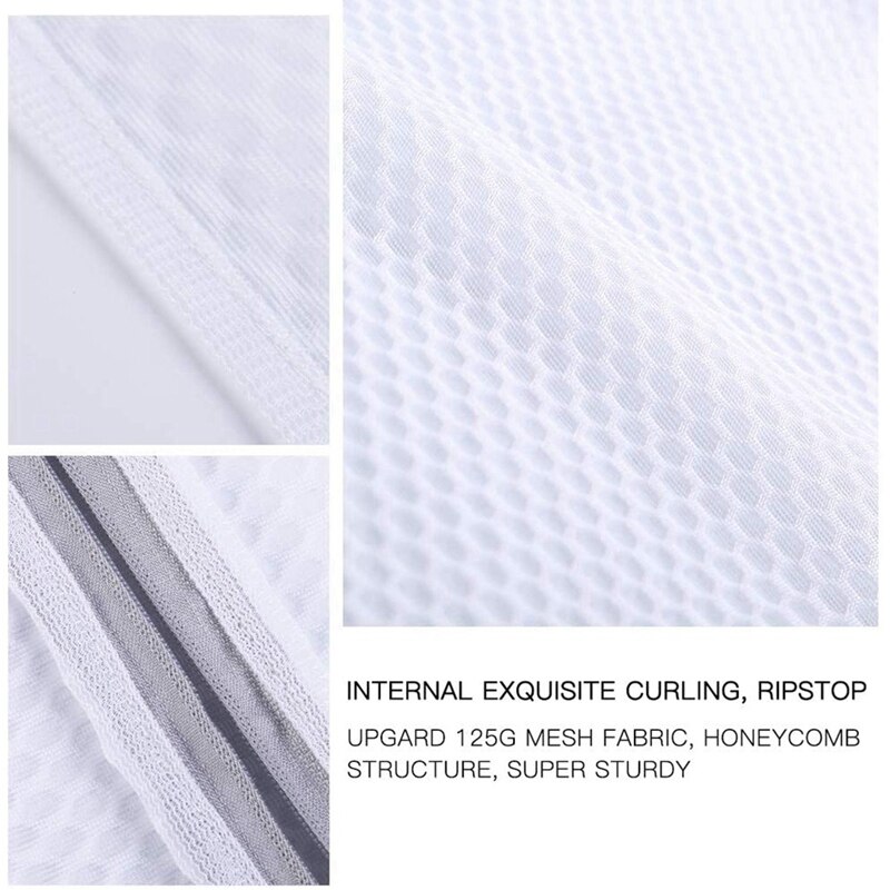 5Pcs Duurzaam Honingraat Mesh Waszakken Voor Fijne, Zware Netto Stof Herbruikbare Waszak, reizen Opbergtas