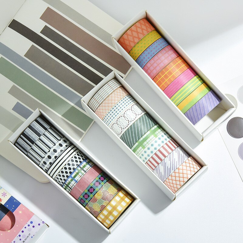10 roll/set washi tape adhesiva masking tape washitapes kawaii stickers papeleria cute korean Decoration japanese decorationtape