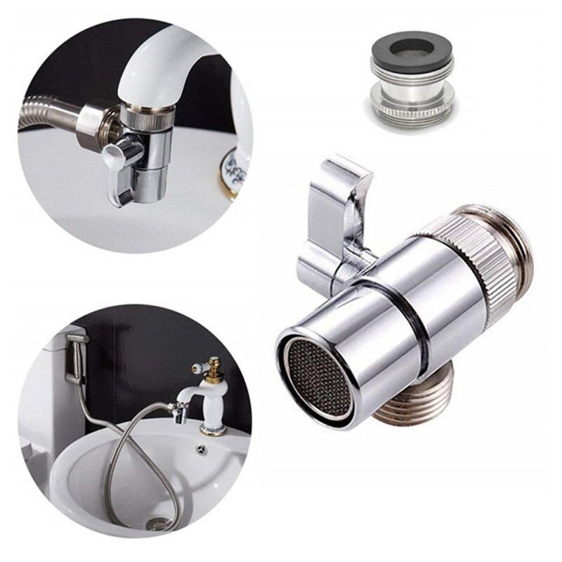 Faucet Valve Diverter Sink Valve and Cold Water Tap Faucet Splitter Adapter Valve Home Bathroom Kitchen Accessories