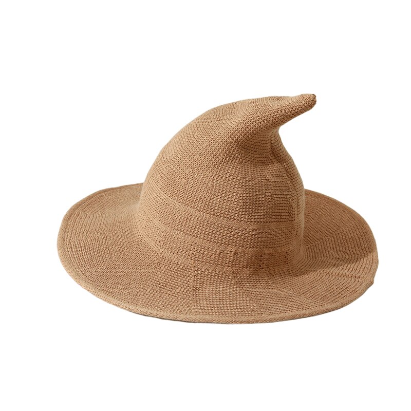 Nova moda feminina senhoras chapéu de malha cor sólida balde chapéus chapéu pescador chapéu de bruxa preto cinza rosa bege: Cáqui
