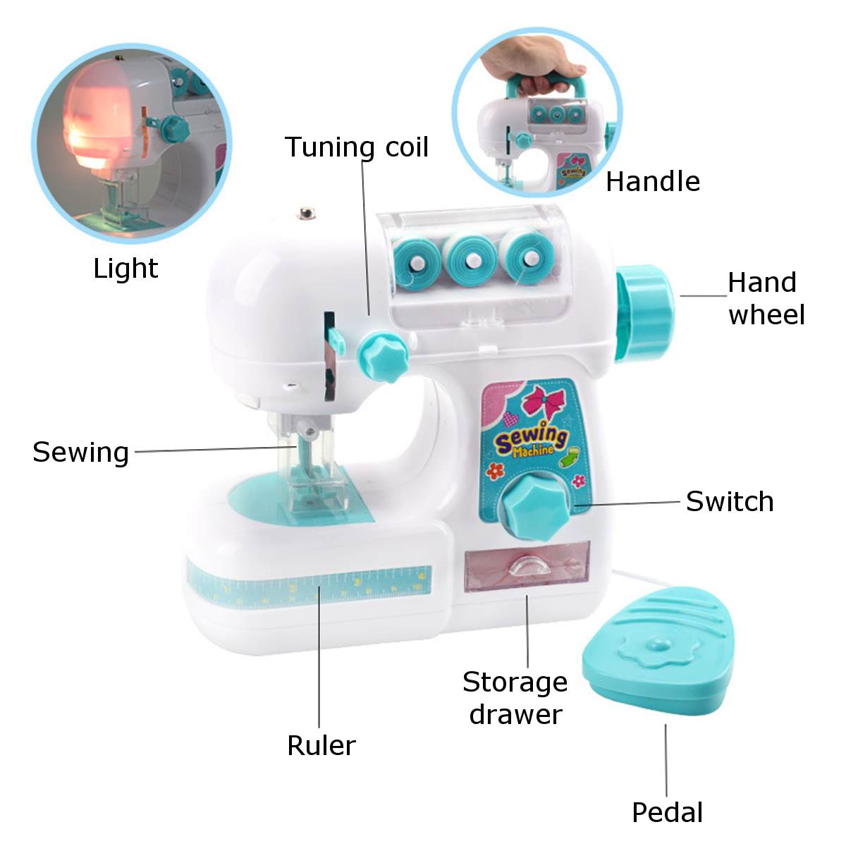 ini Portable Handheld sewing machines Stitch Sew needlework Cordless Clothes Fabrics Electrec Sewing Machine Stitch