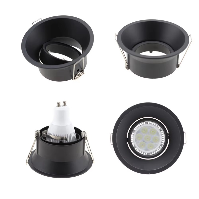 Gu10 MR16 gu5.3 innfelte runde firkantede stamper med ledet-panellampe i tak med aluminiumsramme til taklampe i stue