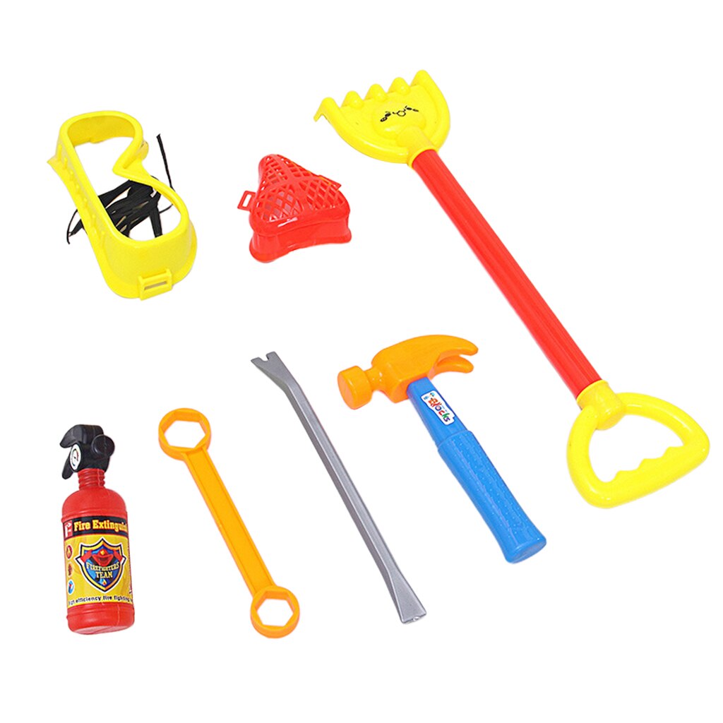 7 Pieces Kids Tools Simulation Fireman Hand Tool Fire Control Game Toy