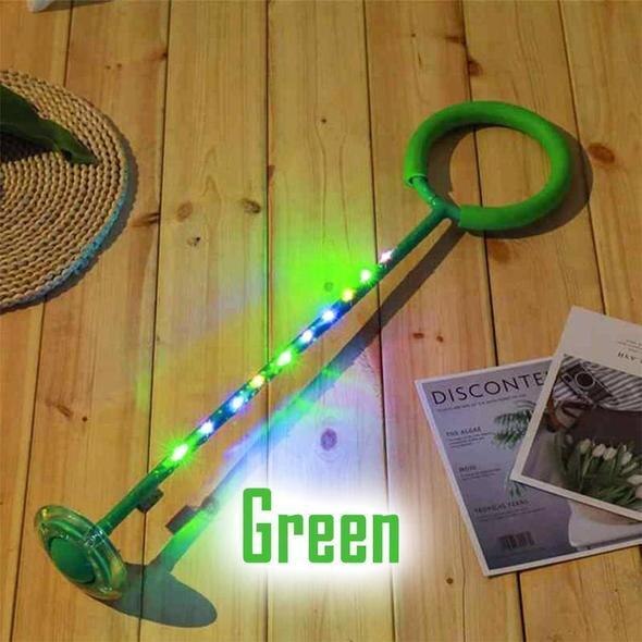 Flash Springen Touw Bal Kinderen Outdoor Fun Sport Speelgoed Led Kinderen Springen Kracht Reactie Training Swing Bal Kind-Ouder games: Green