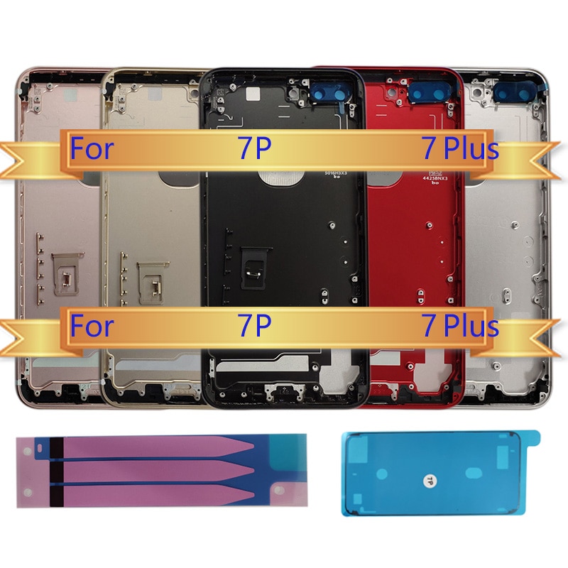 7 p volta habitação para iphone 7 plus 7 plus volta da bateria capa quadro chassi médio + vidro capa sem cabo flexível montagem