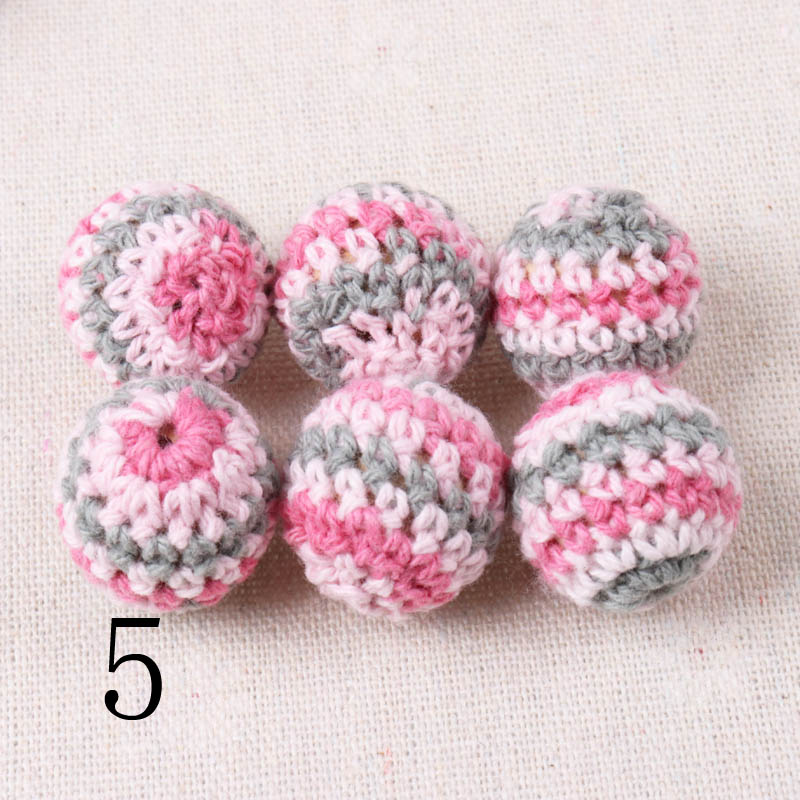 Doppel farbe Elegante 20mm Häkeln Perlen Wolle Garn Für Wählen Gestrickte Durch Baumwolle Gewinde DIY Schmuck Machen 5 Stck: Grau