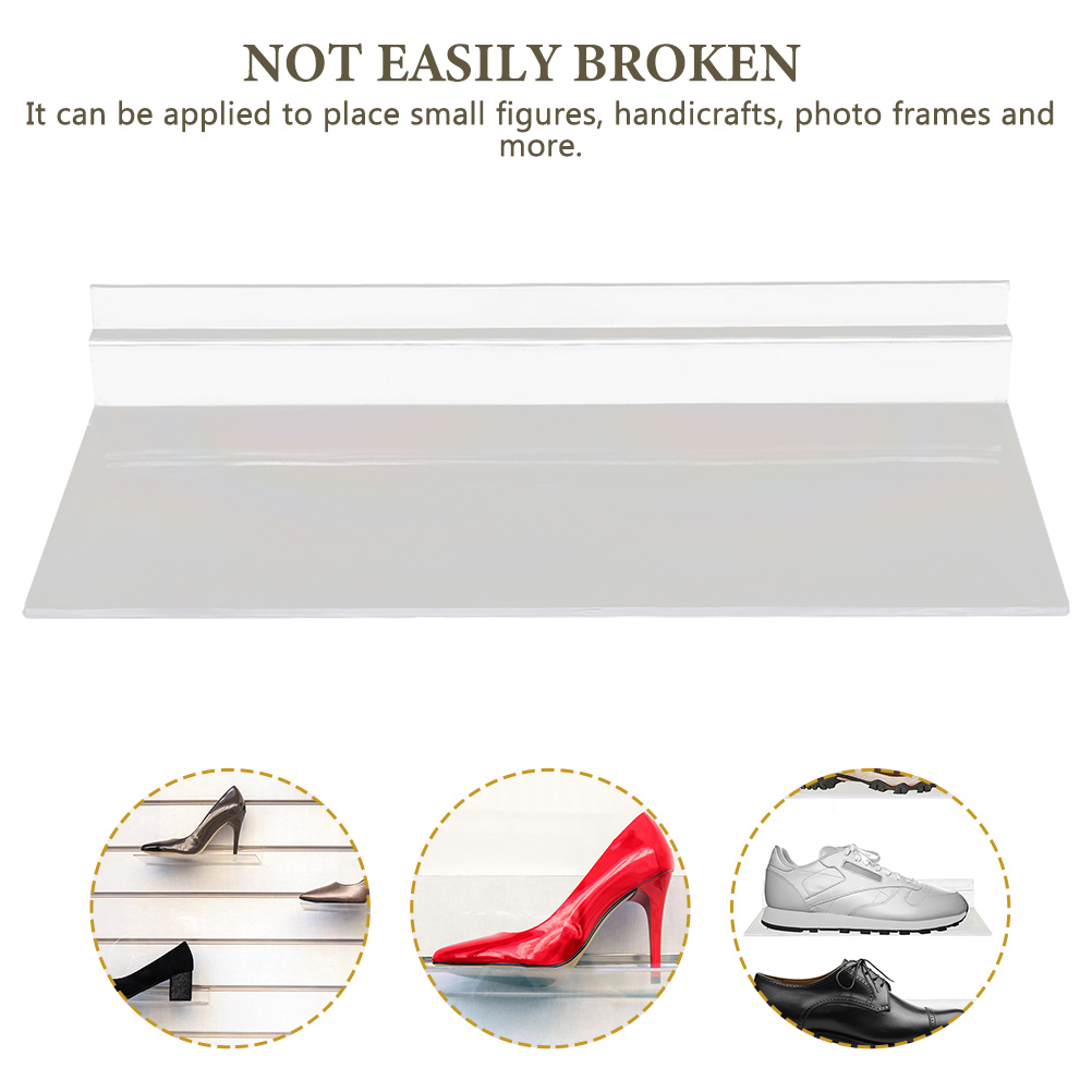 8 st ribbad vägghylla transparent skohållare skårplatta klar plast