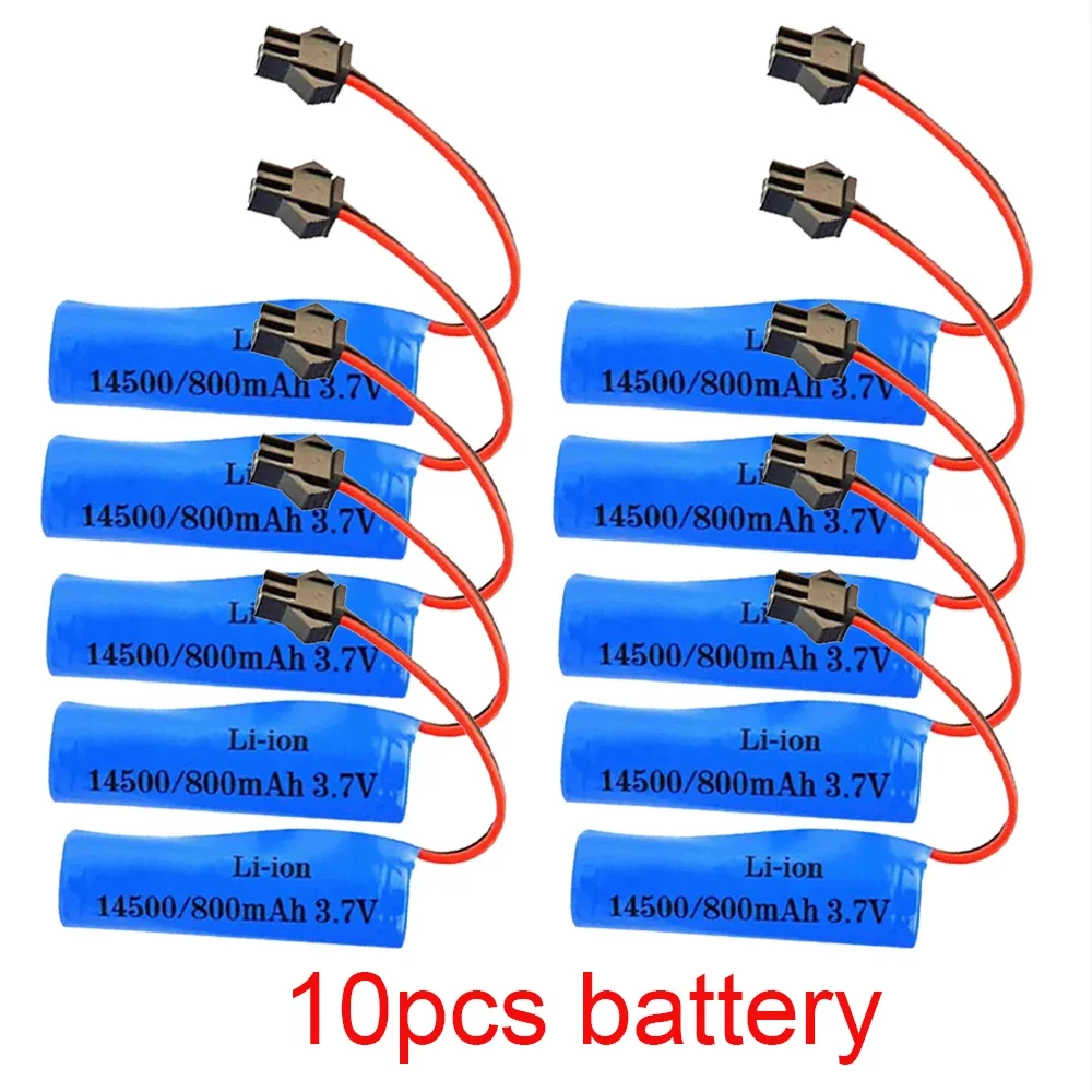 3.7V 800mah 14500 AA Batteria ricaricabile per giocattoli telecomandati Elicottero auto Treno Moto Batterie per auto giocattolo con spina SM: other