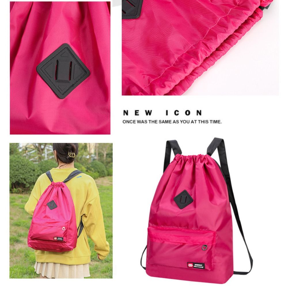 Estudante mochila feminina sacos de escola à prova dwaterproof água grande capacidade ins moda cordão mochila saco de viagem