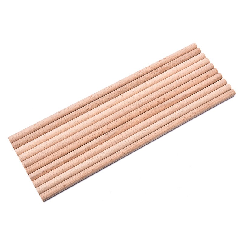 Barras de madera de haya Natural de 8mm/10mm/12mm de diámetro, espiga de madera Premium duradera para manualidades de construcción, modelo de carpintería, 10 uds.: 30CMX10MM