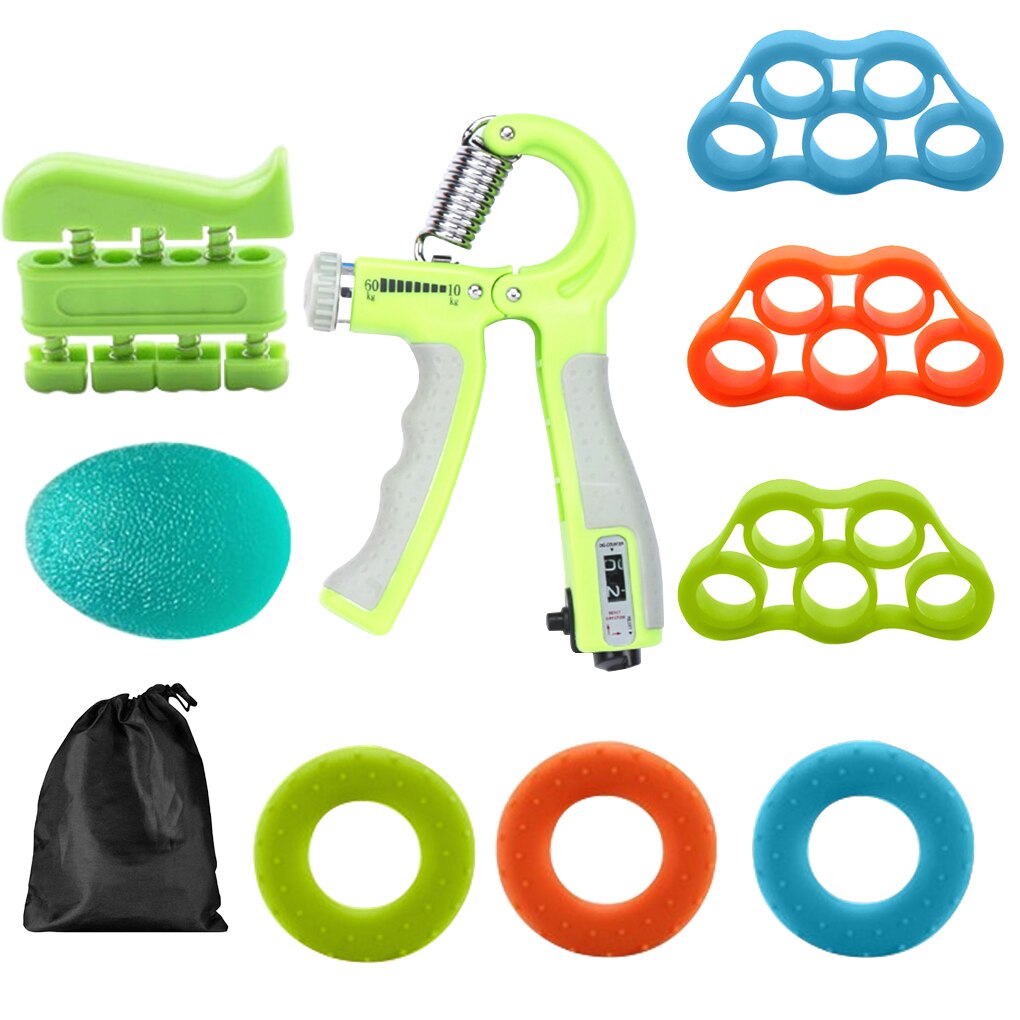 9pcs/set Spring Hand Grip Power Strength Expander For Hand Strengthener Finger Grip Power Grip Rehabilit Hand Trainer Expand: Beige