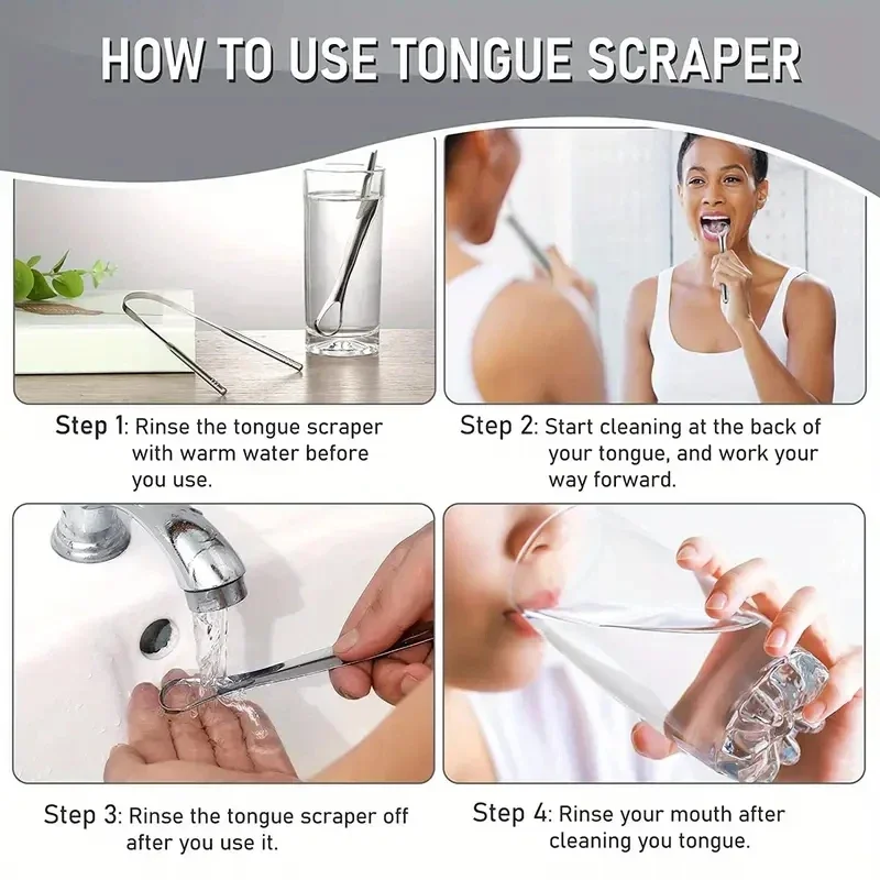 Premium 1pcs/3pcs Metal Tongue Scraper Cleaner for Adults & Kids, Portable Stainless Steel Tongue Scrapers Brushes for Removing