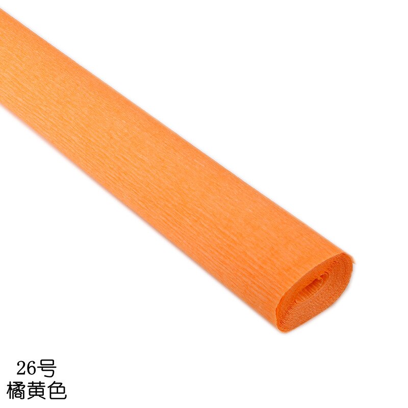 250Cm * 50Cm Crinkled Crêpepapier Bloem Wikkelen Bruiloft Feestelijke Partij Decoratie Kids Diy Vouw Scrapbooking Ambachten 5Pcs: Orange