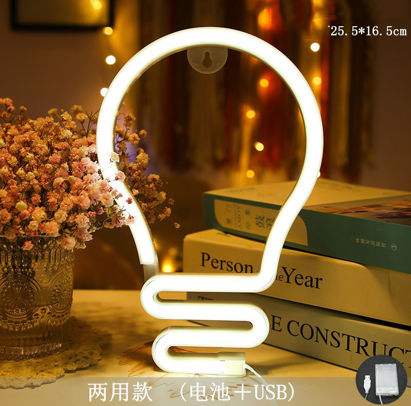 LED Neon Light Sign Clouds USB AAA Battery Powered Wall Art Bedroom Decor Hanging Home Wedding Party Decor Xmas: White Bulb