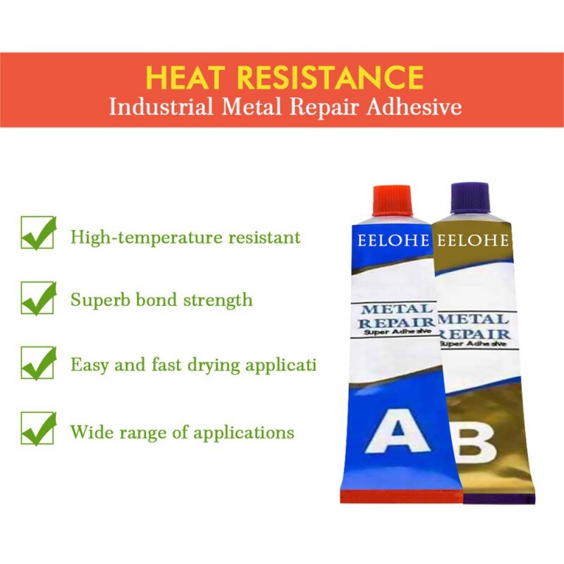 20/50/100g Industrial Repair Paste Glue Heat Resistance Cold Weld Metal Repair Paste A&B Adhesive Gel
