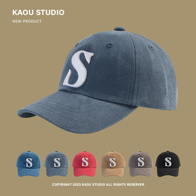 Boné de beisebol masculino e feminino, letra S, estilo coreano, boné pico para pais e filhos, chapéu de sol casual masculino, combinando, combinando, na moda