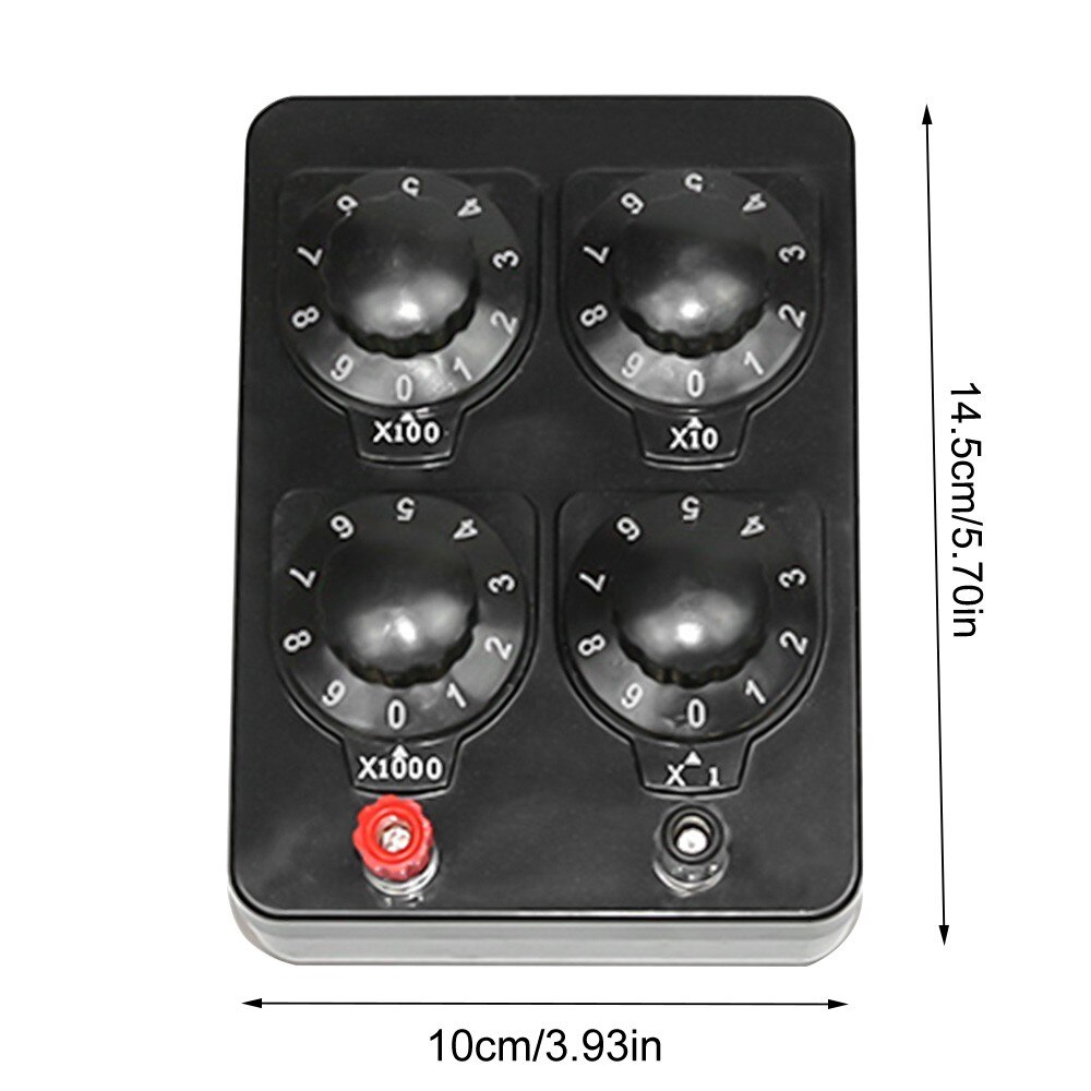 Simple Resistance Box 0~9999 Ohm 1 Ohm Progress Physical Electricity Teaching Instrument With Four Knobs