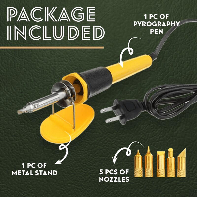 Diy Lederen Pyrography Pen Set 7 Pcs Elektrische Houtsnijwerk Pen Met 5 Heads & Stand Hout Ambachtelijke Accessoire Voor solderen DTT88