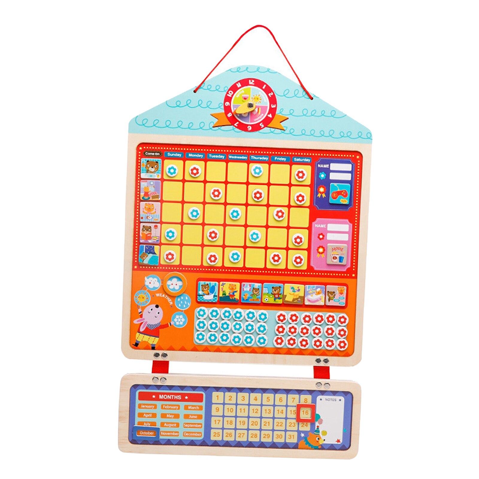 My Daily Magnetic Calendar, Weather Station for Kids, Preschool Learning Toys, Classroom Calendar Set, Usable on Wall or Fridge