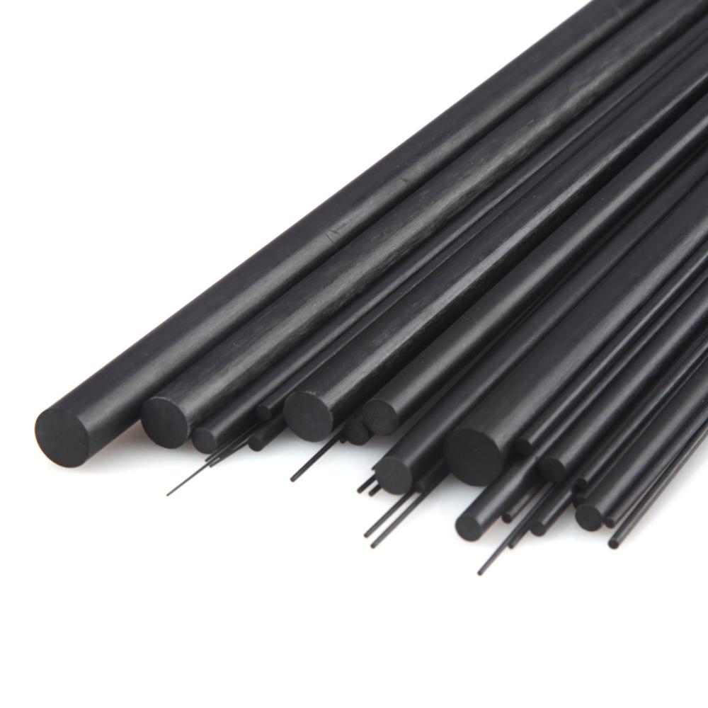 5 Stück/10 Stück Kohlefaser-Stab, solide Rundstäbe, Durchmesser 1 mm, 2 mm, 3 mm, 4 mm, 5 mm, 6 mm, 7 mm, 8 mm, 11 mm, 12 mm, Länge 500 mm für Heimwerker